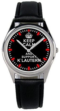 KIESENBERG Armbanduhr Kaiserslautern Geschenk Artikel Idee Fan Damen Herren Unisex Analog Quartz Lederarmband Uhr 36mm Durchmesser B-1533