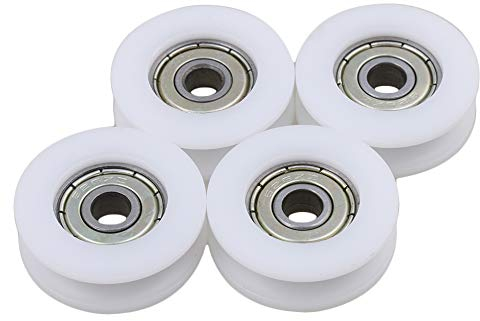 4Stück 6x30x10mm flach Kunststoff beschichtet versiegelten Lager Stahl 626ZZ tiefe U-Nut Führungsrolle Schienen Kugel rollendes Lagerrad weiß