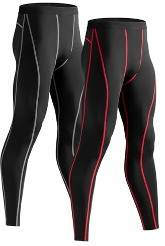 Niksa 2 Stück Sport-Leggings, Herren, Strumpfhose, Running, Fitness, Kompressionshose
