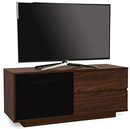 Centurion Supports Supports GALLUS ULTRA Remote Friendly BeamThru Walnut with 2-Walnut Drawers 26-55 Flat Screen Cabinet TV Stand