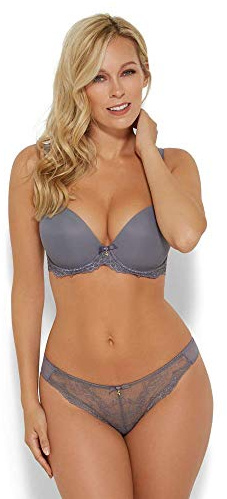Gossard Women's Superboost Lace T Shirt Bra, Grey (Platinum), 32F