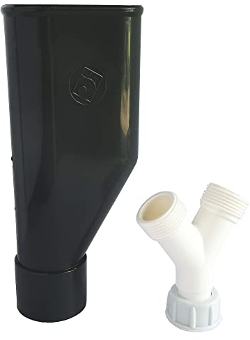 SOMATHERM 100046 for You d'accessoires 2 Machines à Laver-Kit Contenant 1 Raccord d'alimentation en Y + 1 Entonnoir d'évacuation Double, Gris