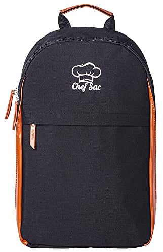 Chef Knife Bag Folding Knife Bag | 20+ Pockets for Knives & Kitchen Tools | Large Pocket for Tablet & Notebooks | 500D Fortified Nylon | Knife Backpack for Chefs & Culinary Students (Black)