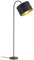 Dekorative LED Stehleuchte mit Flexarm 156cm mit STOFF Lampenschirm Ø35cm in Schwarz matt & innen Gold – einzigartiges Lichtambiente mit Filament LED in edlem DESIGN!