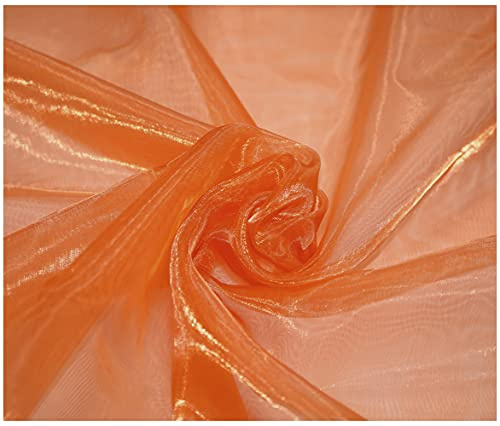 Premium Crystal Organza Voile Fancy Dress Costume Decorations Fabric 150cm Wide/Sold by The Metre (Terracotta)