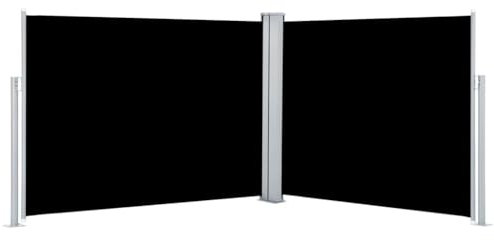 vidaXL Seitenmarkise Ausziehbar Sonnenschutz Sichtschutz Windschutz Seitenrollo Seitenwandmarkise Balkon Garten Terrasse Schwarz 140x1000cm