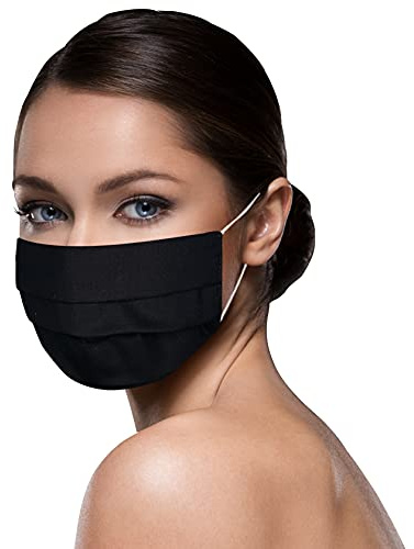 Unisex Stoffmasken schwarz Mundschutz Maske schwarzer Stoff 100% Baumwolle Mund Nasen Schutzmaske schwarze Mund und Nasenschutz Maske waschbar SCHWARZ