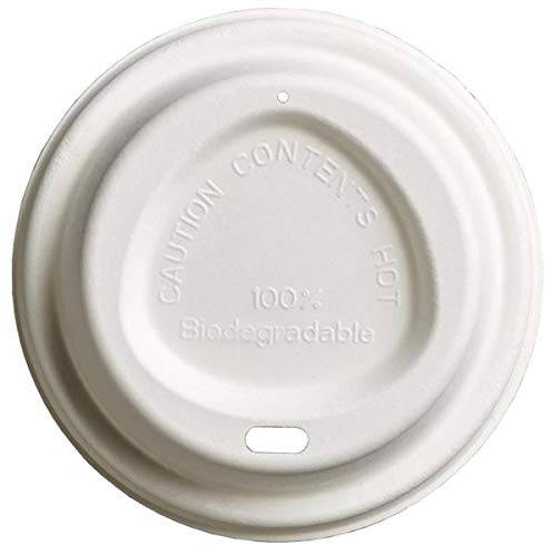 Bagasse Compostable Hot Drink Sip Thru Lids to Fit 90mm Cups - Case of 1000