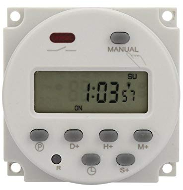 Dpofirs Mini Interruptor de Temporizador Programable, 1 Segundo a 168 Horas, Dispositivo de Control Automático Electrónico de Tiempo, 5V 12V 24V 110V 220V, Temporizador Digital Pared/Panel(110V DC)