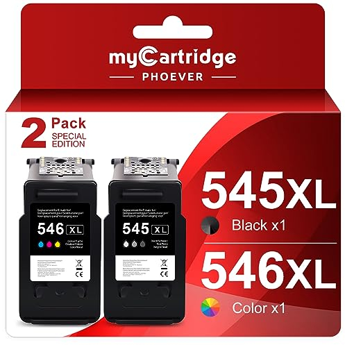 myCatridge PHOEVER 545XL 546XL Kompatibel für Canon Druckerpatronen 545 546 XL Multipack PG-545XL CL-546XL Patronen für tr4550 PIXMA MX495 TS3150 MX490 MG3050 TS3350 MG2950 MG2550S TS3151(2-Pack