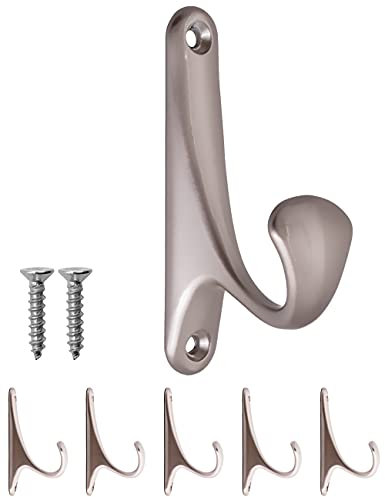 Fuxxer 5x Massive Eisen-Haken, Garderoben-Haken, Handtuch-Haken, messing/bronze, 5er Set