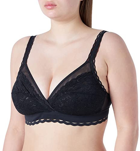 Playtex Femme Classic Lace Support Recycled Soft Cup X1 Bra, Noir, 115D EU