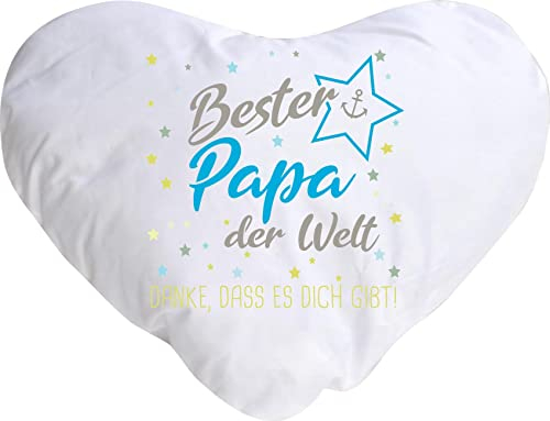 Shirtinstyle, Kissen Herz Bester Papa der Welt, Danke das es Dich gibt! Familie Freunde Geschenk Farbe weiß