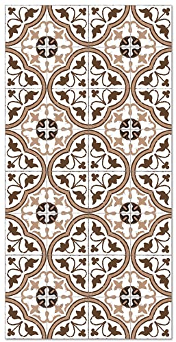 Panorama Tapis Vinyle Cuisine Salle de Bain - Différentes Tailles - (Carreaux Ciments Géométrique Gris 40x80 cm)