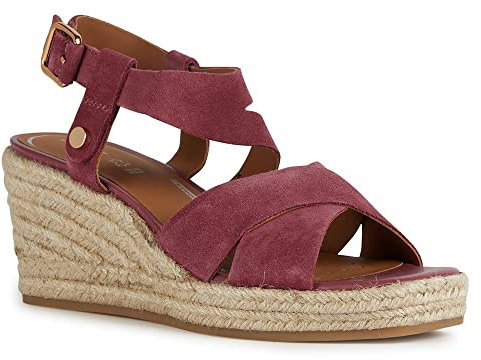 Geox D Panarea Espadrille Wedge Sandales, Rose, 40 EU