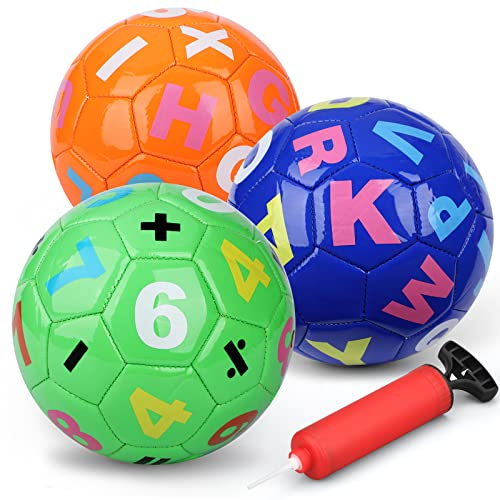 Dilabnda Lot de 3 mini balles de football en caoutchouc pour enfants, 15.2 cm, petits ballons de football en PVC pour piscine dans le jardin, les tout-petits et les cerceaux de piscine gonflables