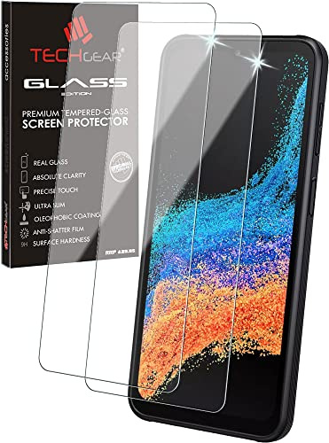 TECHGEAR 2 Pack GLASS Edition Compatible with Samsung Galaxy XCover 6 Pro, Tempered Glass Screen Protector Covers [2.5D Round Edge] [9H Hardness] [Crystal Clarity] [Scratch-Resistant] [No-Bubble]