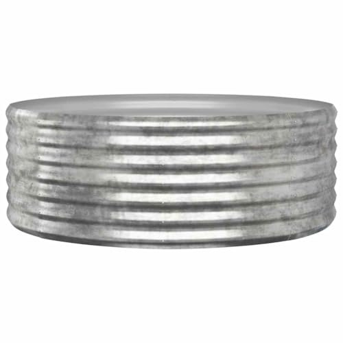 vidaXL Garden Raised Bed Galvanised Steel 100x100x36 cm Silver