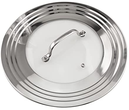 Morikavo Stainless Steel Universal Lid for Pots, Pans and Skillets-Fits 7 to 12 Replacement Frying Pan Cover and Cast Iron Skillet Lid