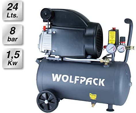 WOLFPACK LINEA PROFESIONAL Compresor Aire Wolfpack 24 Litros / 8 Bares / 1,5 Kw - 2,0 HP