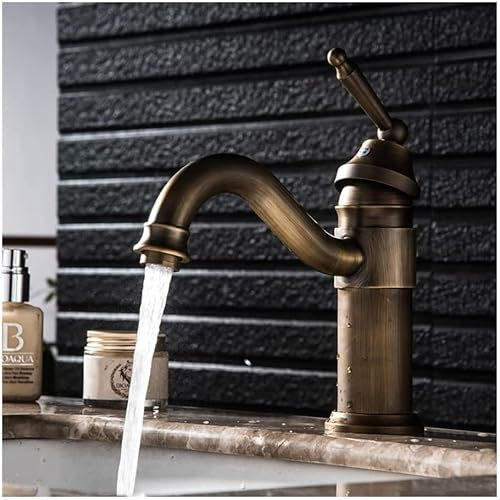 Sink Tap Brass Faucet Antique Basin Tap Single Hand Hot Cold Single Hole Kitchen Outdoor Garden Toilet Faucets Mci Wash Basin Mixer Tap