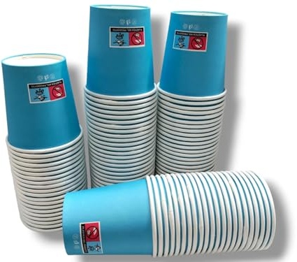 Terryshop74 Bicchieri in carta mod 180 XL Bevande calde e fredde bibite a prova di tenuta (XL Azzurro, 100, unità)