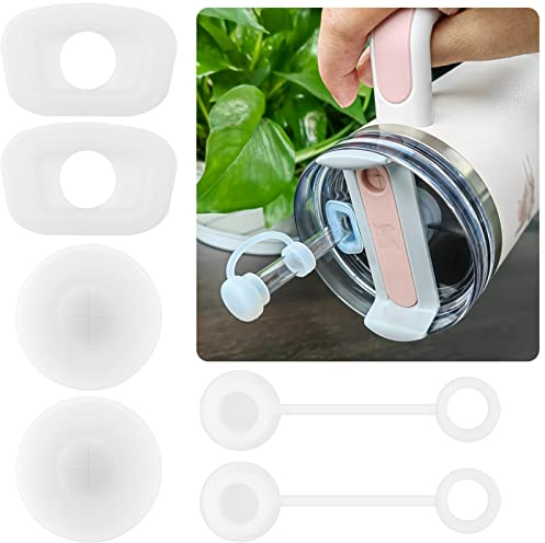 HOMDSG Spill Stopper Set for Stanley Cup 2.0 40oz 30oz, Accessories Including Straw Cover Cap, Fix Leak Stopper and Lid Spill Plug, Clear