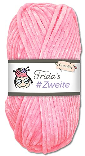 Frida's #Zweite Wolle 100g Chenille Wolle Amigurumi Stricken & Häkeln weich (09 - Pink)