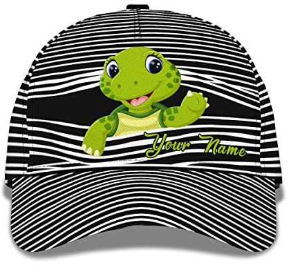 351 Freizeit Basecap Niedliche 3D-Schildkröte Mit Horizontalem Muster Schirmmütze Basecap Verstellbare Golf Hüte Outdoor Trucker Baseballcap Für Teenager, Auf Reisen, Golf