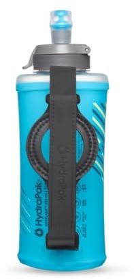 HydraPak Skyflask Speed 500 ml, Flasque avec sangle pour la main. Pour Trail et Running. Compatible avec les Gilets de Course - Bleu