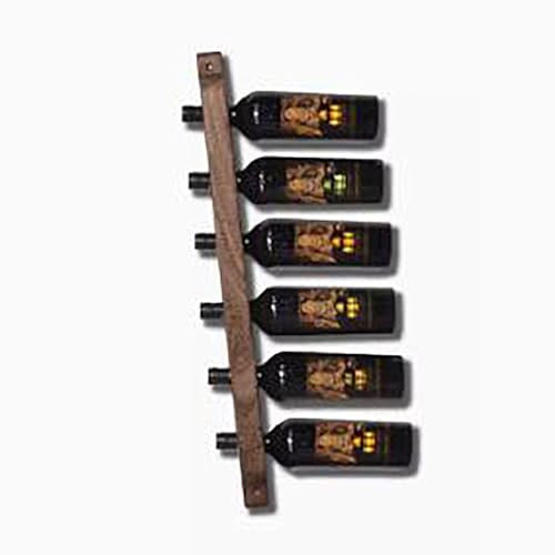 PAUANI Porta Vino Appeso - Mensola Muro, Scaffali Stoccaggio in Legno Massello Stile Vintage, Espositore per Contiene 6/8 Bottiglie Vino, per Cucina/Ristorante/Bar (Colore: Marrone) (Size : 70cm)