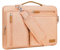 MOSISO 360 Schützend Laptop Schultertasche,15-15,6 Zoll Laptoptasche Kompatibel mit MacBook Pro 16,HP,Dell,Lenovo,Asus Notebook,Seite Offen Tasche mit 4 Reißverschluss Taschen&Griff,Pastell Orange