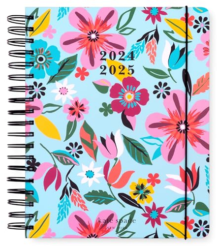 Kate Spade New York Daily Planner 2024-2025, Mega Planner August 2024 - December 2025, Hardcover Spiral Planner, Weekly Planner with Monthly Calendar, Stickers, & Pockets (Safari Floral)