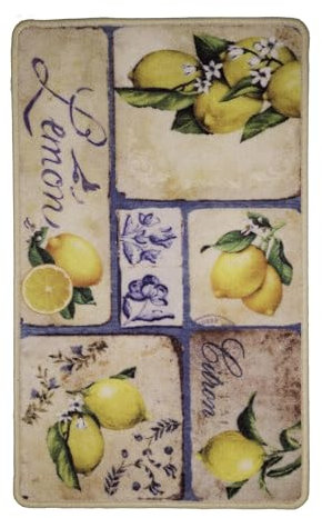 Generico Tappeto Passatoia da Cucina Antiscivolo con Limoni. Lavabile in lavatrice.