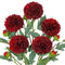 Hollyone 5 Stück Künstliche Dahlien Rot Kunstblumen Zweige mit Knospen, Dahlie Blumenarrangement Langen Stiel Gefälschte Blume Seidenblume für Vase Tischdeko Hochzeit Heimdekoration