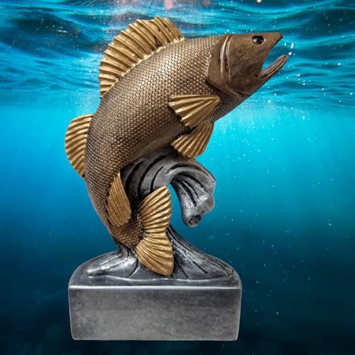 eberin · XS Fisch Pokal – Perfekte Auszeichnung für leidenschaftliche Angler, Angelwettbewerbe, Vereinsfest, Angelurlaub · Motiv: Zander · personalisierbar (OHNE Gravur)