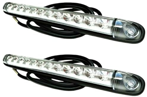 MelTruck LED Rückleuchten Set 12V 24V Anhänger 257x26,8mm mit Blinker Bremslicht Rückfahrlicht Nebelschlussleuchte für LKW Trailer (Positionleuchte, Bremsleuchte, Blinker, 2 Stück)