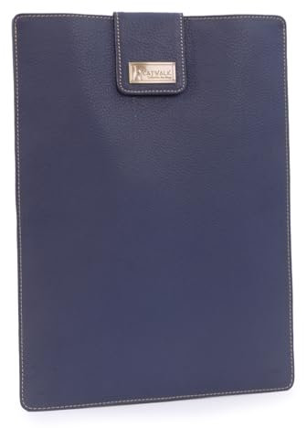 Catwalk Collection Handbags - Women's Leather Laptop Sleeve - Protective Laptop Case - Fits 15.6 Inch - Paige Large - Blue