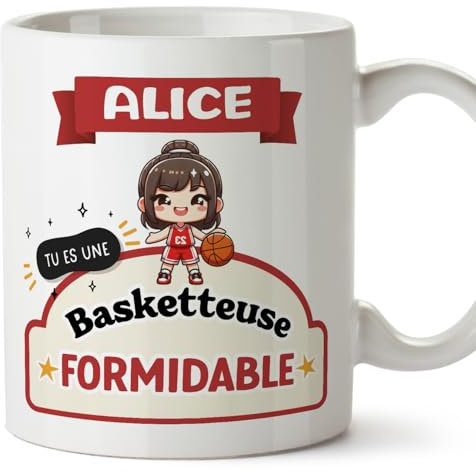Mugffins Tasses Personnalisables pour BASKETTEUSE femme - En Français - Cadeau Personalisé- Tu es formidable - Kawaii - 11 oz / 330 ml