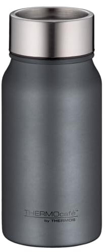 THERMOcafé by THERMOS TC DRINKING MUG graphite grey mat 0,35l, Thermobecher Edelstahl, Isolierbecher, Kaffeebecher to Go Thermo, auslaufsicher, 8h heiß & 16h kalt, spülmaschinenfest, BPA-frei