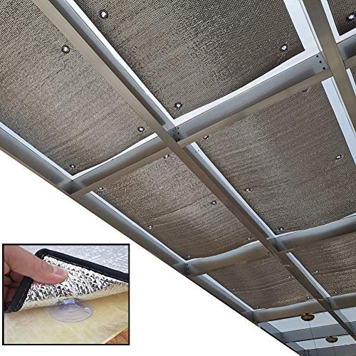 Parasole riflettente per esterni, facile da installare, rimovibile, 42 misure, protezione termica e rinfrescante dal sole, per tende da sole (argento, 50 x 120 cm)