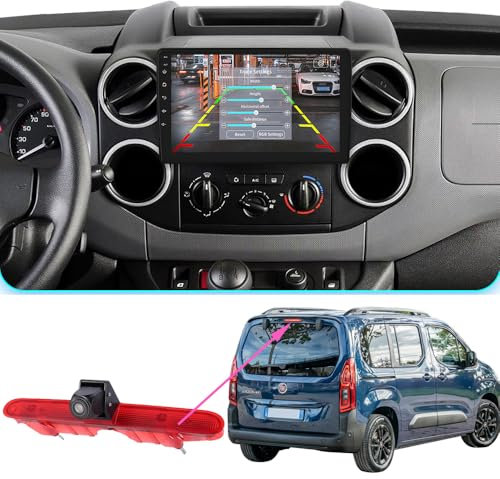 9 Zoll Carplay/Android Radio Autoradio GPS Navigation Player +HD Nachtsicht Auto Rückfahrkamera, Ersatz für Proace City Verso/Citroen Berlingo/Opel Combo/Limousine X19/Peu-geot Partner Tepe/Rifter