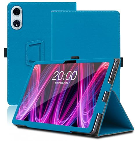 Funda para Teclast T60 Plus 12 Pulgadas, Teclast T60 Plus Tablet Funda, Funda Protectora Plegable con Soporte para Lápiz y Correa para la Muñeca, Protección Total. (Azul Claro)