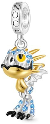 GNOCE How to Train Your Dragon Charm Anhänger Tödlicher Nadder Drache Anhänger S925 Sterling Silber Charm Perlen für Armband Halskette Schmuck Geschenk für Fans (Tödlicher Nadder Drache)