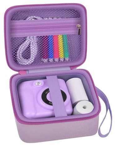 PAIYULE Kinder Kamera Tasche für CalineGam für HiMont für GREENKINDER für Hangrui Kinderkamera Sofortbildkamera Digital Videokameras Tasche für Mädchen Kamera Und Print Papier (Nur Box) (Purple)