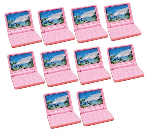 ifundom Mini Ordinateur Portable pour Maison De Poupée 10 Pièces Modèle Dordinateur Miniature Simulation De Scène Ordinateur Portable Jouet pour Garçons Et Filles