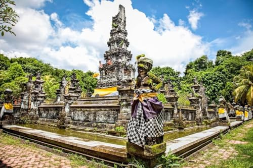 Puzzle für Erwachsene, 1000 Teile, Denpasar Bali, Indien, Skyline, glänzendes Poster, Bild, Fotodruck, Ansicht A099, herausfordernde Puzzles für Freunde und Familie