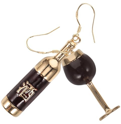 ANDRESLAD 1paire Boucles Oreilles Pendantes Forme De Bouteille Et Verre De Vin Pour Femmes Bijoux Légers Et Sûrs Pour Occasions Spéciales