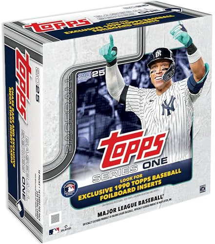 Topps 2025 Series 1 Baseball - Factory Sealed - Mega Box (224 count, Baseball Cards, Card Set, New York Yankees, Boston Red Sox, Aaron Judge, Chris Sale, Dylan Crews, James Wood Jr., Shohei Ohtani)