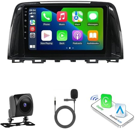 AZUIQiMeng Car Radio Stereo for Mazda 6 III GL GJ 2012-2017, Android 13, 9 IPS Touch Screen Upgrade Dash Kit with Car-Play & Android Auto, GPS Navigation DSP SWC 5G WiFi Camera(4Core 2+64GB)
